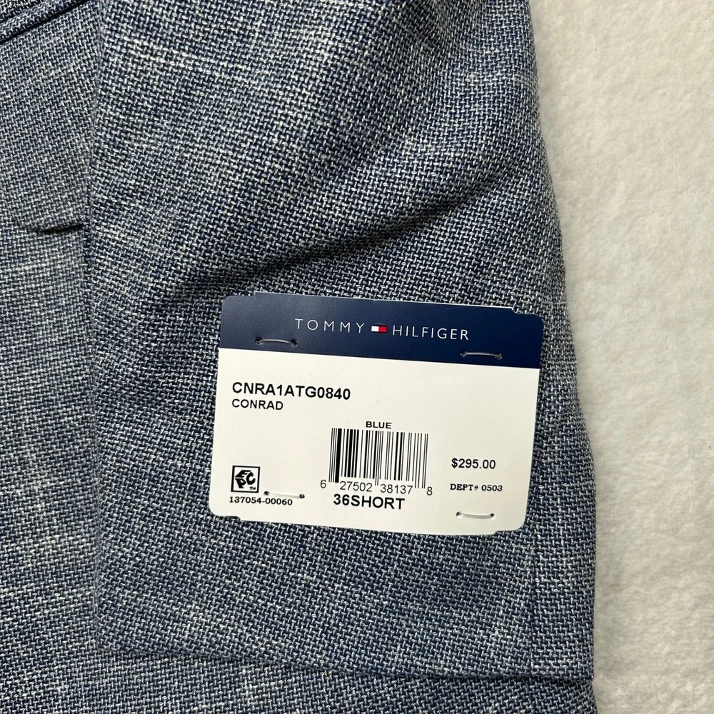 Tommy Hilfiger Modern-Fit‎ Sport Coat Mens 36S 36 Blue Solid $295 NEW